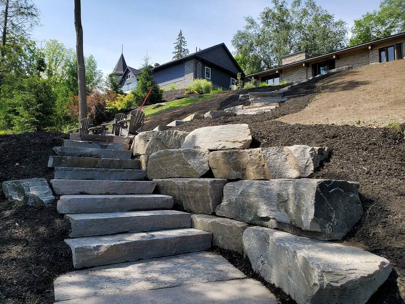 Stone Walkway Installation In Port Carling