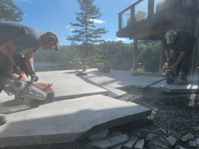 Rosseau Stone Bench Installation